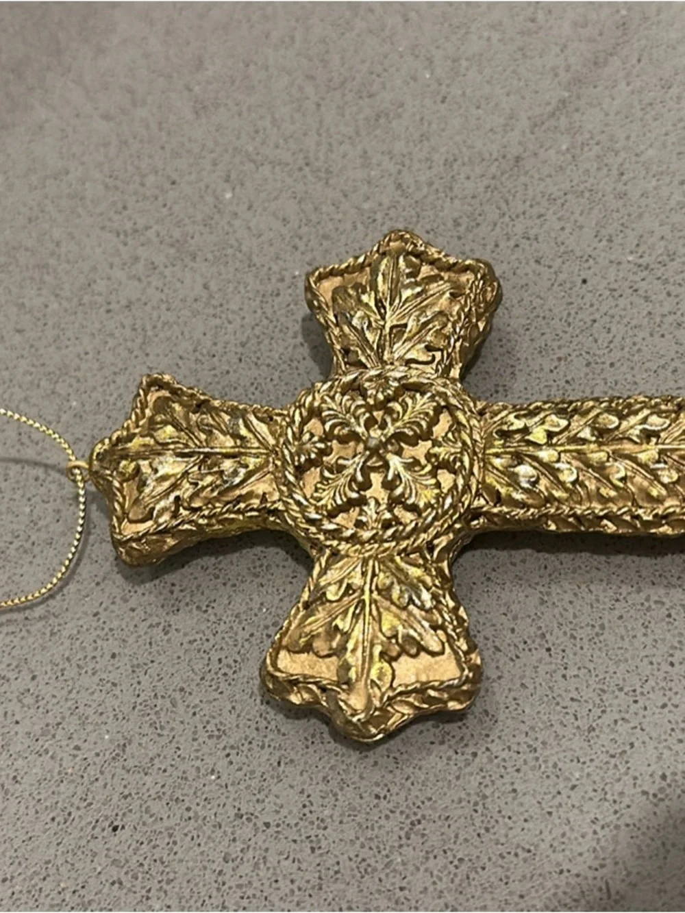 Ornate Gold Decorative Cross Ornament